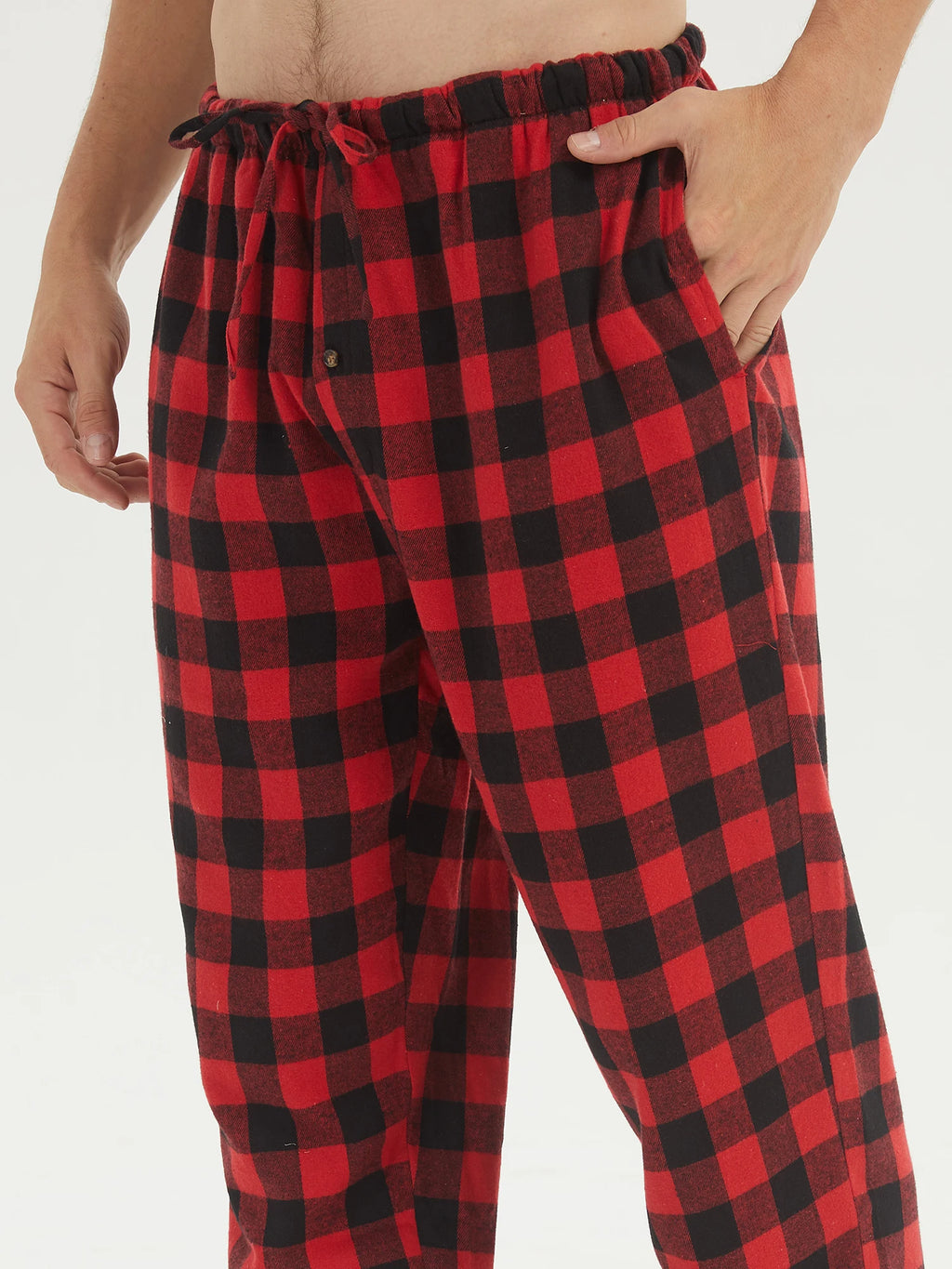 Men's Cotton-Blend Flannel Check Pyjamas. Cotton-polyester flannel.