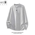 Men's Raglan Long-Sleeve Henley Top. Raglan sleeves.