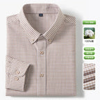 Men's Fine-Stripe Cotton Button-Down Shirt. 100% cotton.