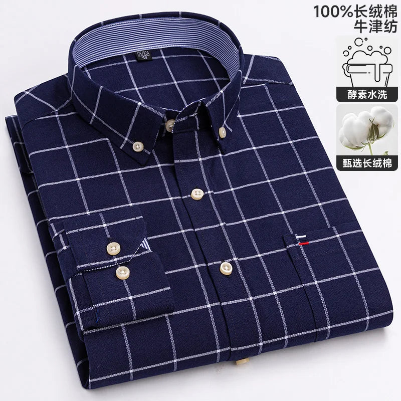 Men's Long-Sleeve Button-Down Oxford Shirt. 100% cotton Oxford fabric.