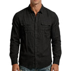 Men's Textured Twin-Pocket Utility Shirt. Textured fabric.