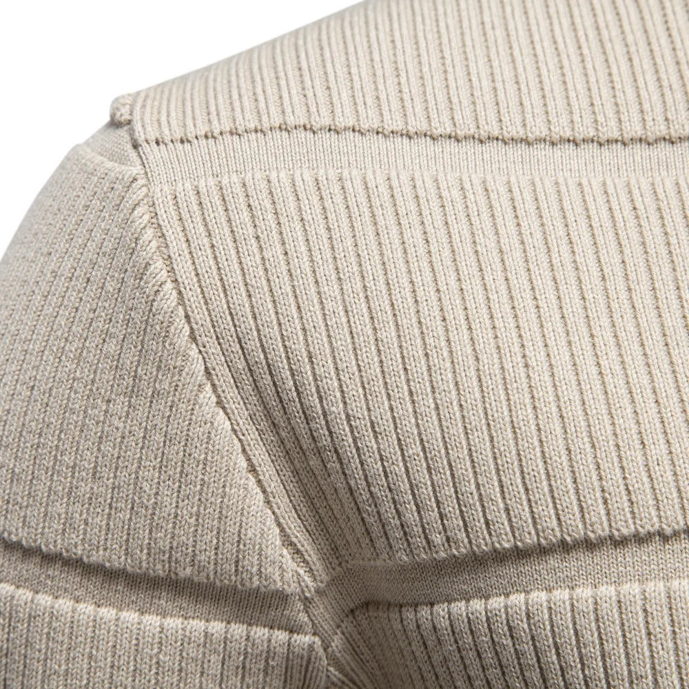 Men's Ribbed Panel Crew-Neck Jumper. Textured ribbed knit panels.