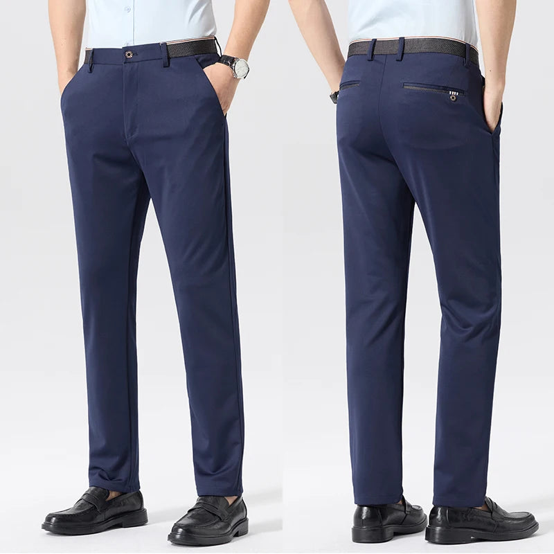Men's Lightweight Stretch Golf Trousers. Polyester and elastane blend.