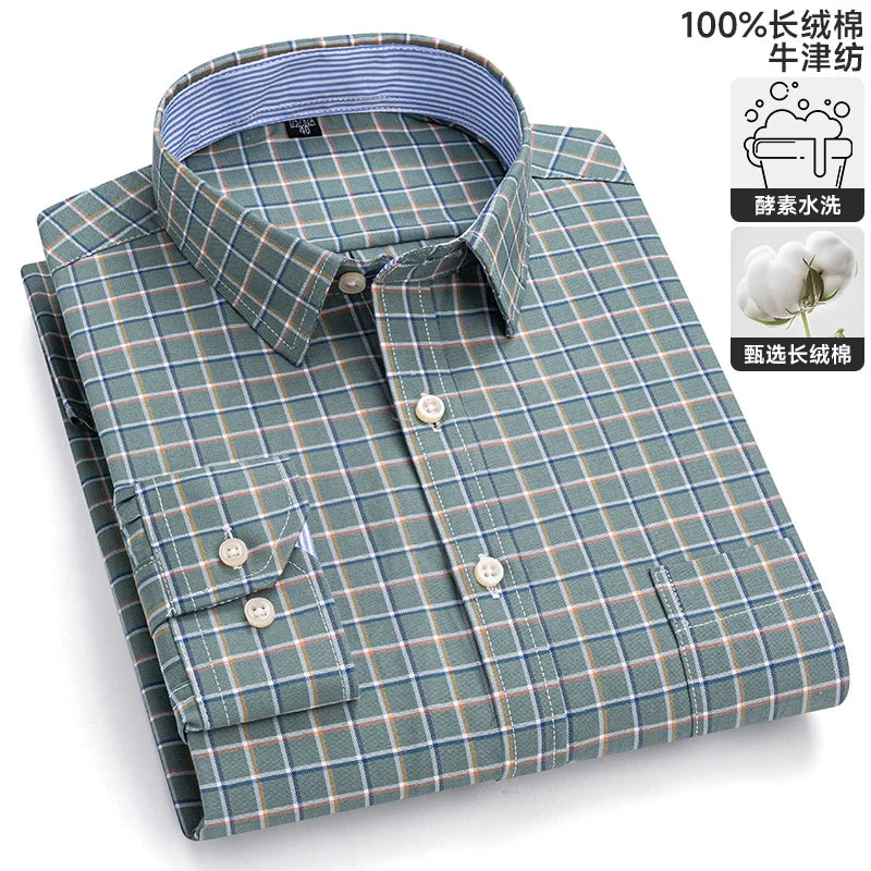 Men's Long-Sleeve Button-Down Oxford Shirt. 100% cotton Oxford fabric.