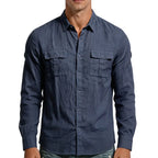 Men's Textured Twin-Pocket Utility Shirt. Textured fabric.