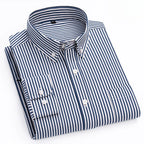 Men's Cotton Stripe & Check Collar Shirt. 100% cotton.