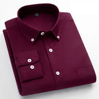Men's Plain Cotton Oxford Shirt With Chest Pocket. 100% cotton Oxford fabric.