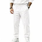 Men's Textured Tapered Drawstring Trousers. Textured finish.
