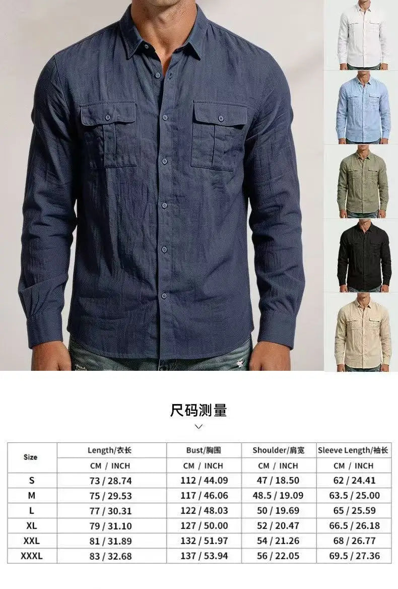 Men's Textured Twin-Pocket Utility Shirt. Textured fabric.