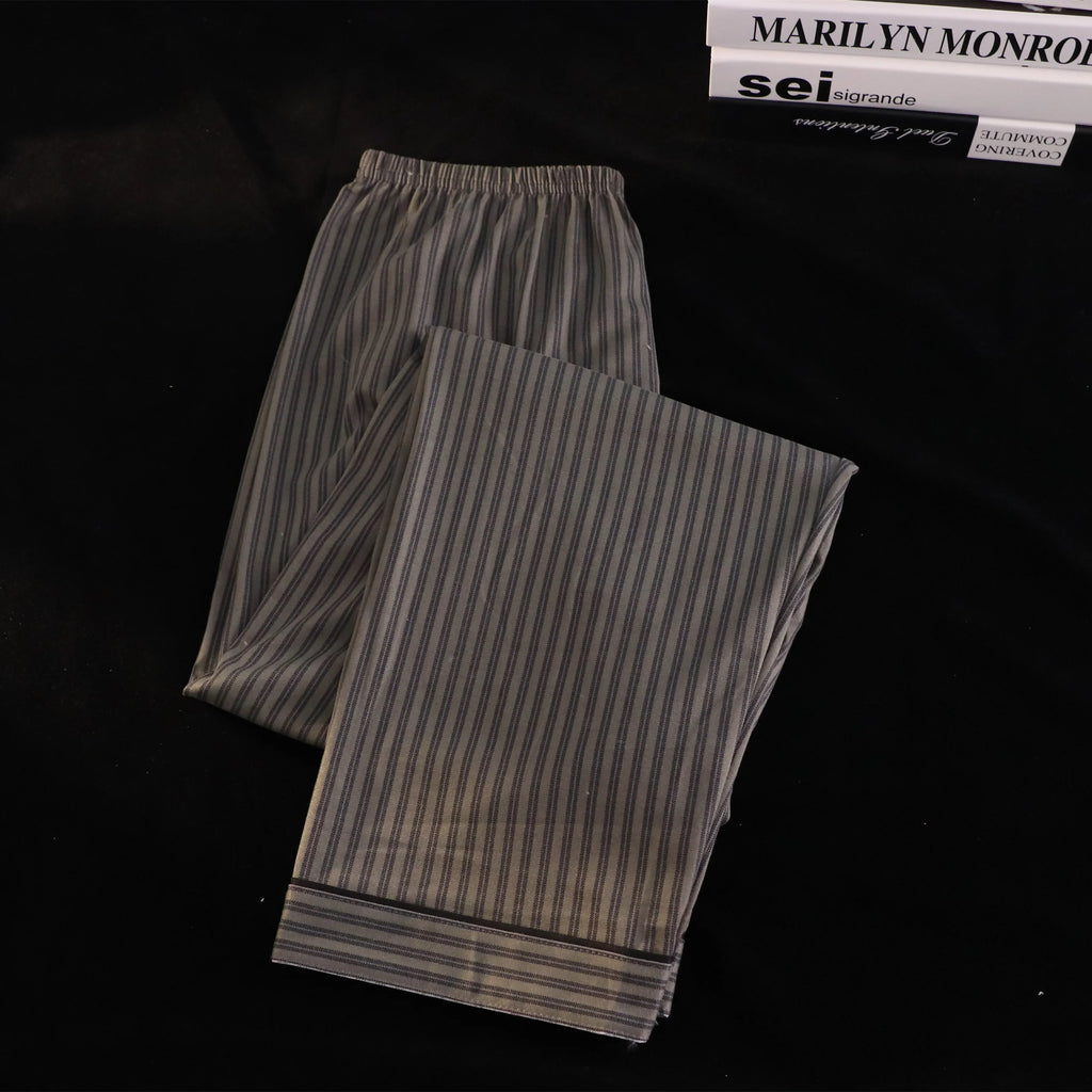 Cotton Pinstripe Pyjamas in Men's & Women's Fits. Cotton fabric.