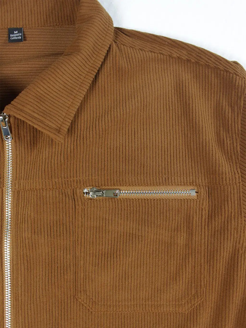 Men's Corduroy Zip-Front Workwear Jacket. Corduroy texture.
