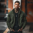 Men's Corduroy Zip-Front Workwear Jacket. Corduroy texture.