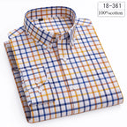 Men's Cotton Stripe & Check Collar Shirt. 100% cotton.