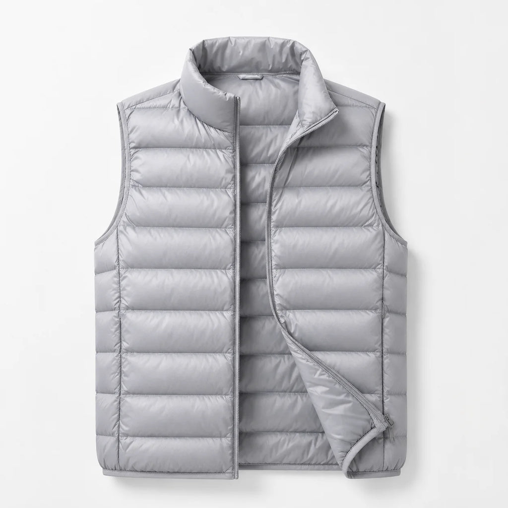 Men's Lightweight Narrow-Quilted Gilet. Narrow horizontal quilting.
