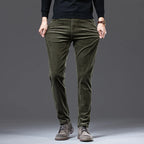Men's Straight Corduroy Trousers. Fine corduroy texture.