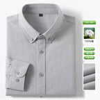 Men's Fine-Stripe Cotton Button-Down Shirt. 100% cotton.