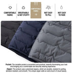 Men's Wave-Quilted Collarless Gilet. Wave quilt pattern.