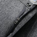Men's Melange Straight-Leg Tailored Trousers. Polyester fabric.