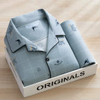 Men's Printed Cotton-Blend Long Pyjamas. Cotton-polyester blend.