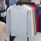 Men's Plain Mock-Neck Jumper. Mock-neck collar.
