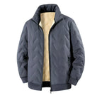 Men's Fleece-Lined Chevron Quilted Jacket. Chevron quilting.
