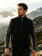 Men's Stand-Collar Zip-Front Fleece Gilet. Fleece texture.