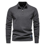 Men's Cotton-Blend Quarter-Zip Jumper. 95% cotton, 5% elastane.