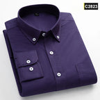 Men's Plain Cotton Oxford Shirt With Chest Pocket. 100% cotton Oxford fabric.