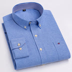 Men's Cotton Oxford Shirt in Plain, Stripe & Check. Oxford cotton fabric.
