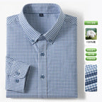 Men's Fine-Stripe Cotton Button-Down Shirt. 100% cotton.
