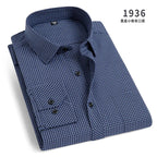 Men's Classic Stripe & Plain Pocket Shirt. Cotton-polyester blend.
