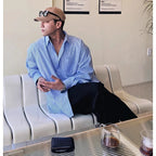 Men's Relaxed Polyester Stripe Shirt. Polyester fabric.