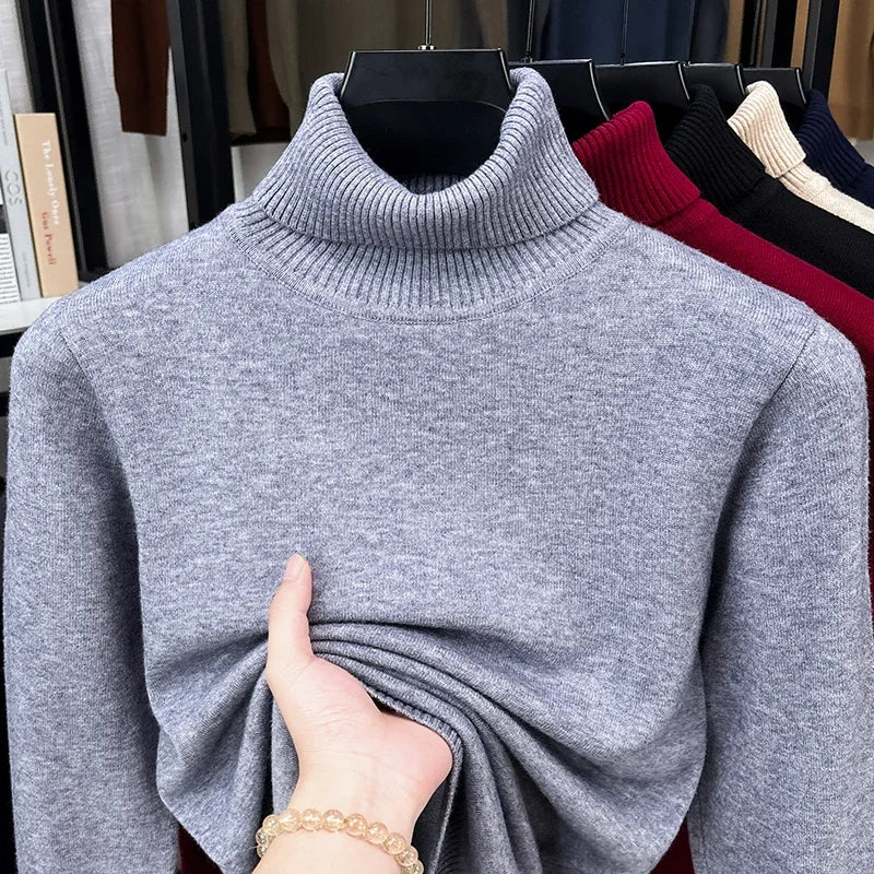 Men's Classic Roll-Neck Jumper. Roll-neck collar.