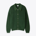 Men's Ribbed Shirt-Collar Cardigan. Pointed collar and button-through front.