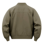 Men's Classic Zip-Front Cargo Bomber Jacket. Full zip front.