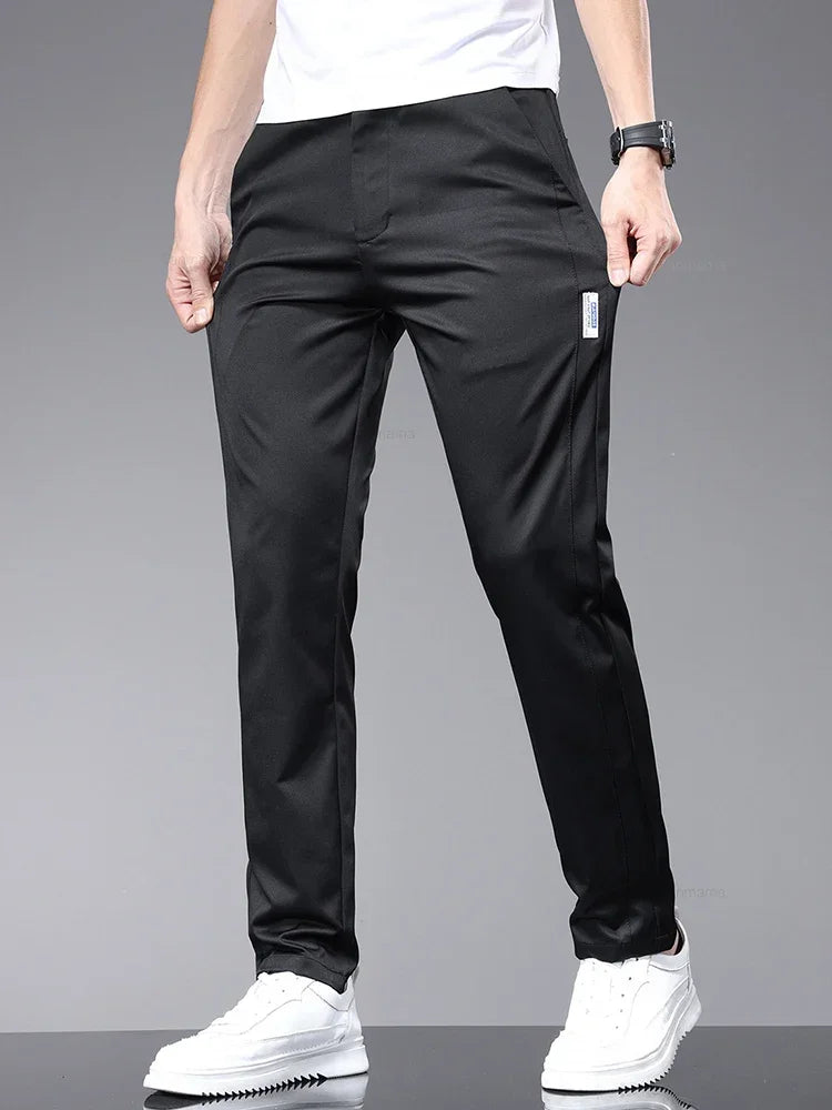 Men's Lightweight Straight-Leg Casual Trousers. Straight leg.