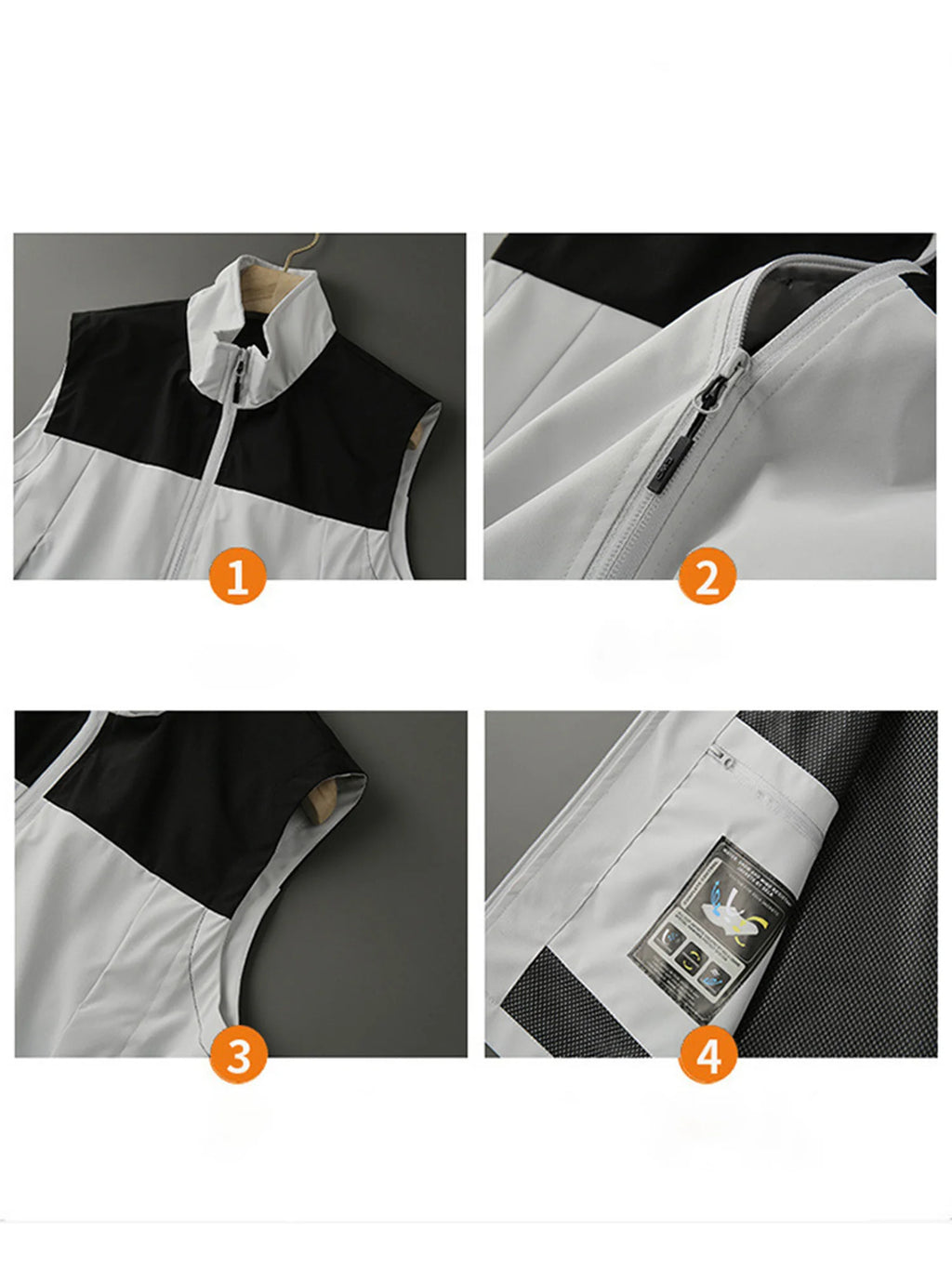 Men's Stand-Collar Zip-Front Golf Gilet. Stand collar.