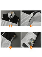 Men's Stand-Collar Zip-Front Golf Gilet. Stand collar.