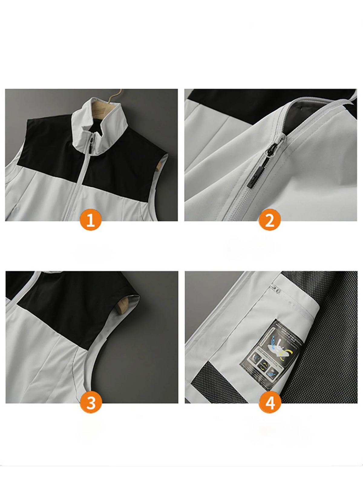 Men's Stand-Collar Zip-Front Golf Gilet. Stand collar.