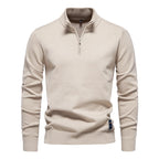 Men's Cotton-Blend Quarter-Zip Jumper. 95% cotton, 5% elastane.