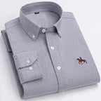 Men's Cotton Oxford Shirt in Plain, Stripe & Check. Oxford cotton fabric.