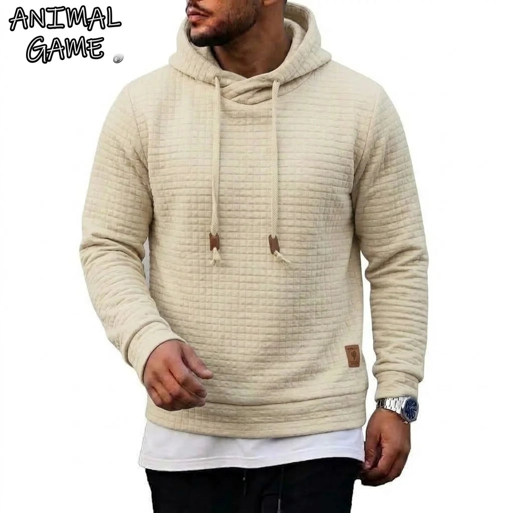 Men's Textured Waffle Pullover Hoodie. Textured waffle finish.