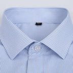 Men's Classic Stripe & Plain Pocket Shirt. Cotton-polyester blend.