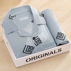 Men's Printed Cotton-Blend Long Pyjamas. Cotton-polyester blend.