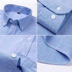 Men's Cotton Oxford Shirt in Plain, Stripe & Check. Oxford cotton fabric.
