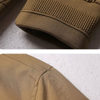 Men's Classic Zip-Front Cargo Bomber Jacket. Full zip front.