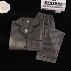 Cotton Pinstripe Pyjamas in Men's & Women's Fits. Cotton fabric.
