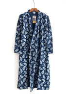 Men's Patterned Cotton Gauze Robe. Cotton gauze.