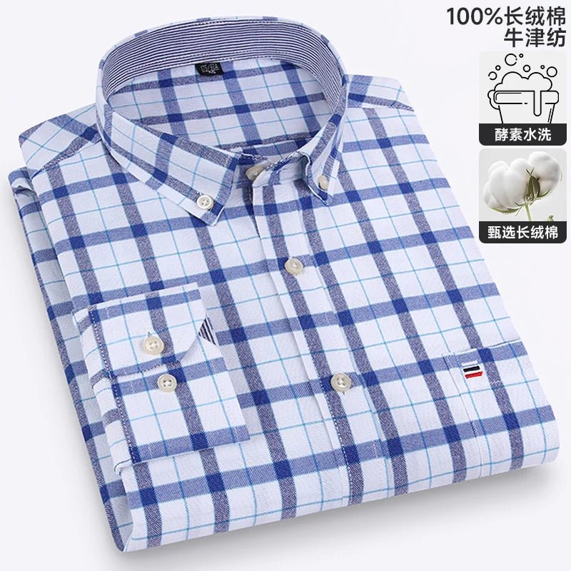 Men's Long-Sleeve Button-Down Oxford Shirt. 100% cotton Oxford fabric.