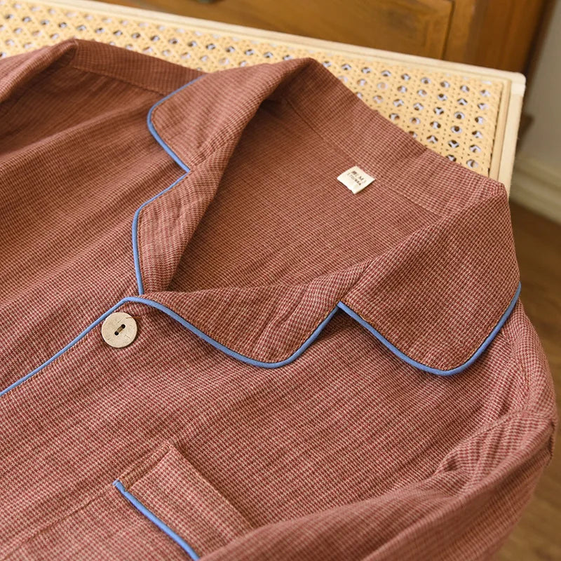 Men's Double-Gauze Cotton Pyjama Set. Double-gauze cotton.